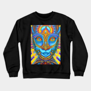 Catgirl DMTfied (2) - Trippy Psychedelic Art Crewneck Sweatshirt